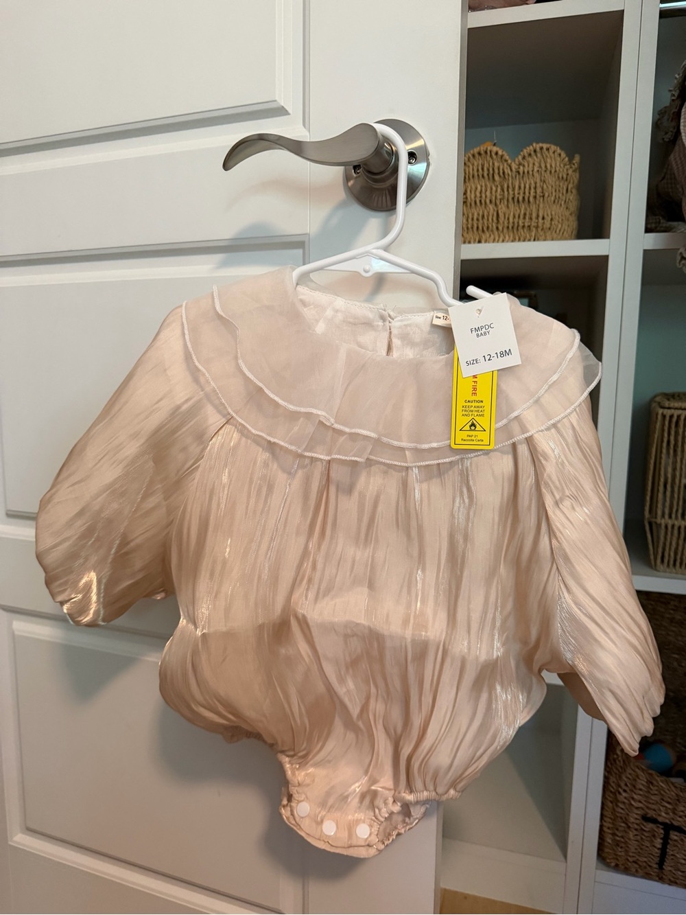 Silky Baby Bubble Romper in Blush